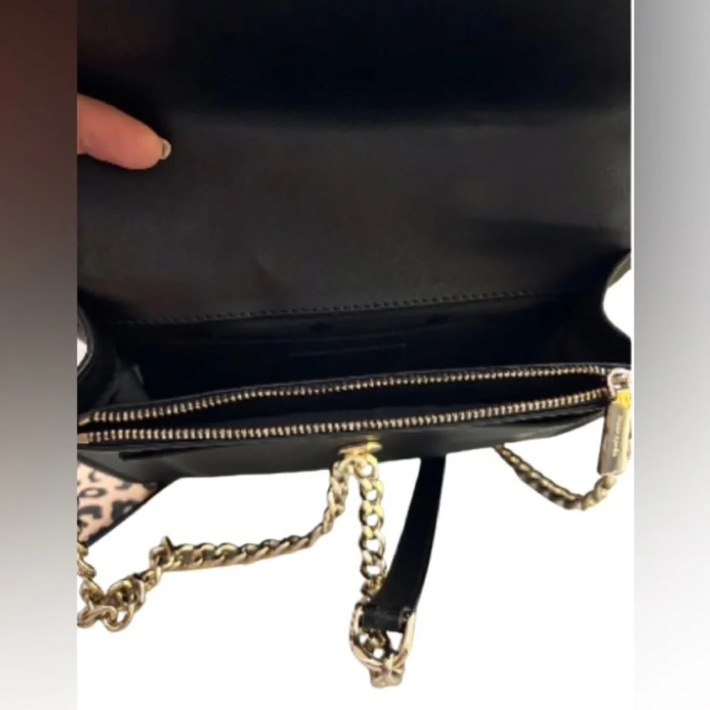 Kate Spade Remi Flap Leopard Print Black Crossbody Bag